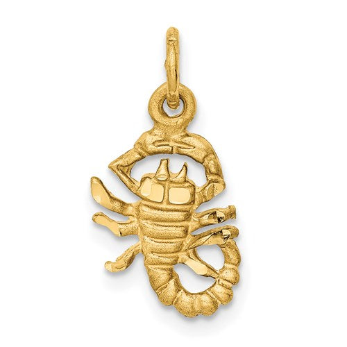 14k-satin-diamond-cut-scorpio-zodiac-charm-SolomonJeweler-Wichita-KS-CustomJewelry