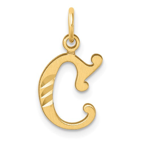 14k-diamond-cut-letter-c-initial-charm-SolomonJeweler-Wichita-KS-CustomJewelry