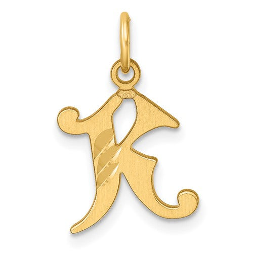 14k-diamond-cut-letter-k-initial-charm-SolomonJeweler-Wichita-KS-CustomJewelry