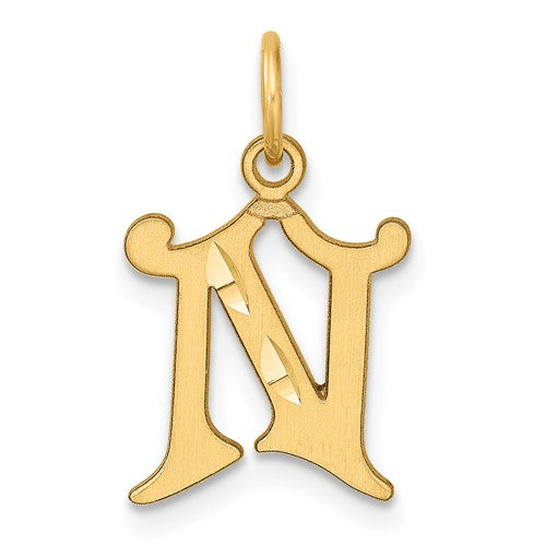 14k-diamond-cut-letter-n-initial-charm-SolomonJeweler-Wichita-KS-CustomJewelry
