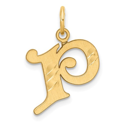 14k-diamond-cut-letter-p-initial-charm-SolomonJeweler-Wichita-KS-CustomJewelry