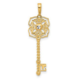 14k-and-white-rhodium-d-c-floral-key-pendant-SolomonJeweler-Wichita-KS-CustomJewelry