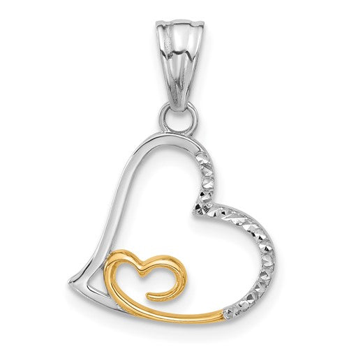 14k-two-tone-diamond-cut-hearts-pendant-SolomonJeweler-Wichita-KS-CustomJewelry