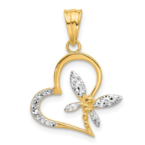 14k-and-white-rhodium-d-c-dragonfly-on-heart-pendant-SolomonJeweler-Wichita-KS-CustomJewelry