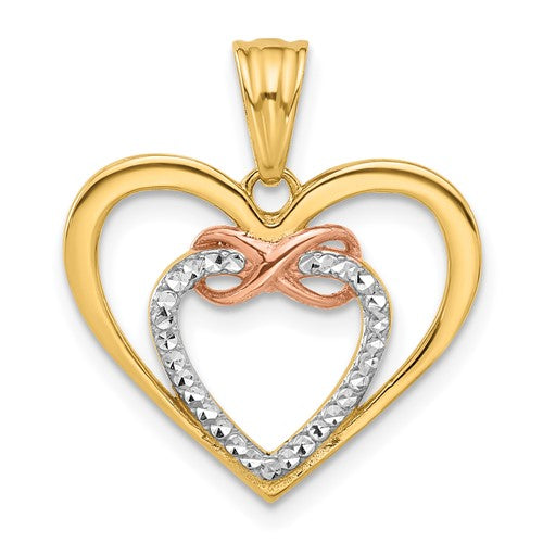 14k-two-tone-and-white-rhodium-diamond-cut-infinity-hearts-pendant-SolomonJeweler-Wichita-KS-CustomJewelry