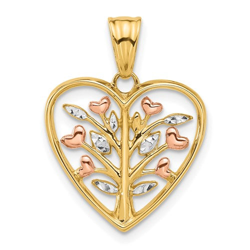 14k-rose-plated-and-white-rhodium-diamond-cut-branches-in-heart-pendant-SolomonJeweler-Wichita-KS-CustomJewelry