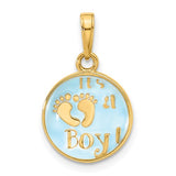 14k-polished-with-blue-enamel-and-clear-epoxy-resin-its-a-boy-pendant-SolomonJeweler-Wichita-KS-CustomJewelry