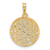 14k-and-rhodium-polished-and-d-c-flower-circle-pendant-SolomonJeweler-Wichita-KS-CustomJewelry