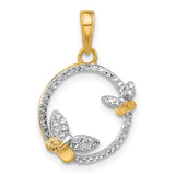14k-and-white-rhodium-d-c-butterflies-on-circle-pendant-SolomonJeweler-Wichita-KS-CustomJewelry