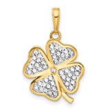 14k-and-white-rhodium-polished-and-d-c-4-leaf-clover-pendant-SolomonJeweler-Wichita-KS-CustomJewelry