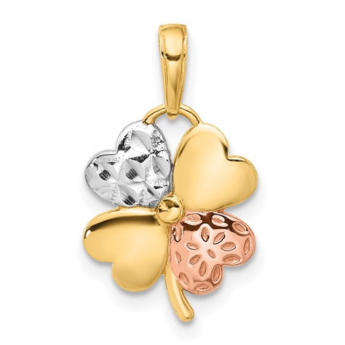 14k-w-rose-and-white-rhodium-polished-and-d-c-clover-pendant-SolomonJeweler-Wichita-KS-CustomJewelry