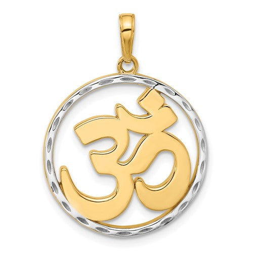 14k-and-white-rhodium-d-c-om-in-circle-pendant-SolomonJeweler-Wichita-KS-CustomJewelry