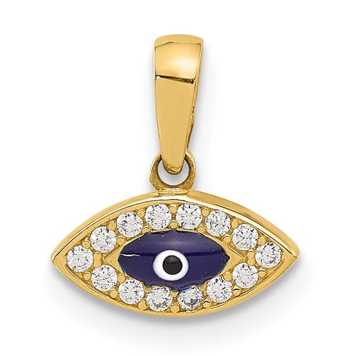 14k-polished-cz-and-enamel-evil-eye-pendant-SolomonJeweler-Wichita-KS-CustomJewelry