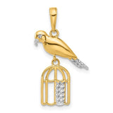 14k-and-white-rhodium-d-c-bird-on-bird-cage-pendant-SolomonJeweler-Wichita-KS-CustomJewelry