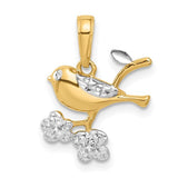 14k-and-white-rhodium-d-c-bird-on-branch-pendant-SolomonJeweler-Wichita-KS-CustomJewelry