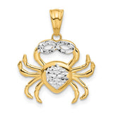 14k-with-white-rhodium-polished-and-diamond-cut-crab-pendant-SolomonJeweler-Wichita-KS-CustomJewelry