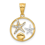 14k-with-white-rhodium-diamond-cut-starfish-seashell-in-circle-pendant-SolomonJeweler-Wichita-KS-CustomJewelry