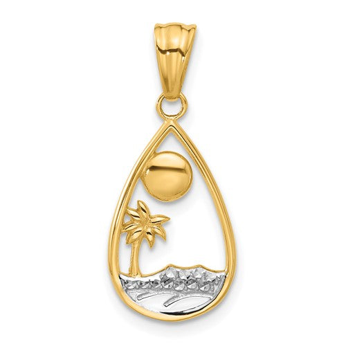 14k-with-white-rhodium-diamond-cut-ocean-scene-teardrop-pendant-SolomonJeweler-Wichita-KS-CustomJewelry