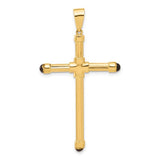 14k-polished-with-black-onyx-cross-pendant-SolomonJeweler-Wichita-KS-CustomJewelry