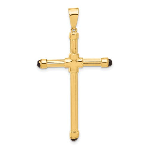 14k-polished-with-black-onyx-cross-pendant-SolomonJeweler-Wichita-KS-CustomJewelry