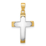 14k-two-tone-polished-cross-pendant-SolomonJeweler-Wichita-KS-CustomJewelry