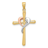 14k-two-tone-with-white-rhodium-polished-cross-with-heart-pendant-SolomonJeweler-Wichita-KS-CustomJewelry