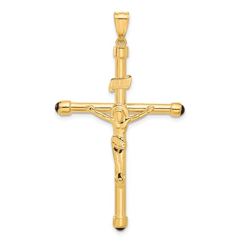14k-polished-crucifix-onyx-pendant-SolomonJeweler-Wichita-KS-CustomJewelry