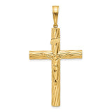 14k-polished-and-textured-crucifix-pendant-SolomonJeweler-Wichita-KS-CustomJewelry