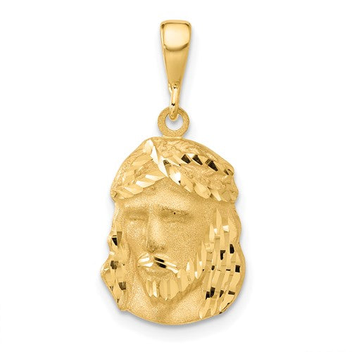 14k-satin-and-diamond-cut-jesus-medal-pendant-SolomonJeweler-Wichita-KS-CustomJewelry