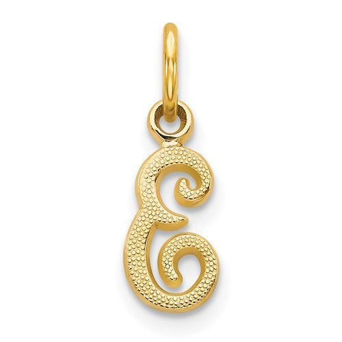 14ky-script-letter-e-initial-charm-SolomonJeweler-Wichita-KS-CustomJewelry