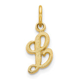 14K gold script letter L initial charm pendant, elegant jewelry piece from Solomon Jewelers.