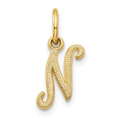 14ky-script-letter-n-initial-charm-SolomonJeweler-Wichita-KS-CustomJewelry
