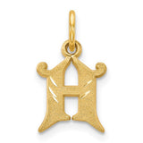 Gold 14k letter H initial charm pendant from Solomon Jewelers, featuring a sleek and elegant design.
