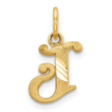 Gold 14k letter J initial charm pendant from Solomon Jewelers, featuring a sleek and elegant design.