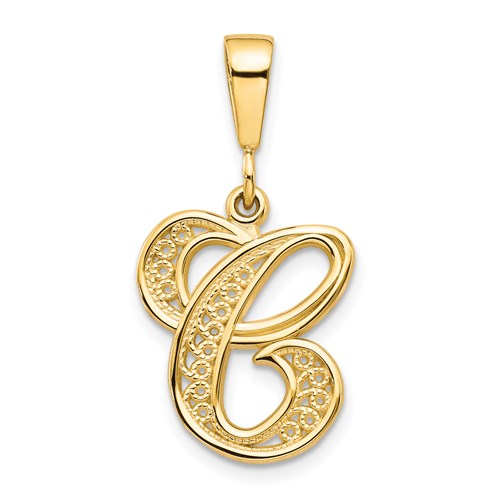 14ky-polished-script-filigree-letter-c-initial-pendant-SolomonJeweler-Wichita-KS-CustomJewelry