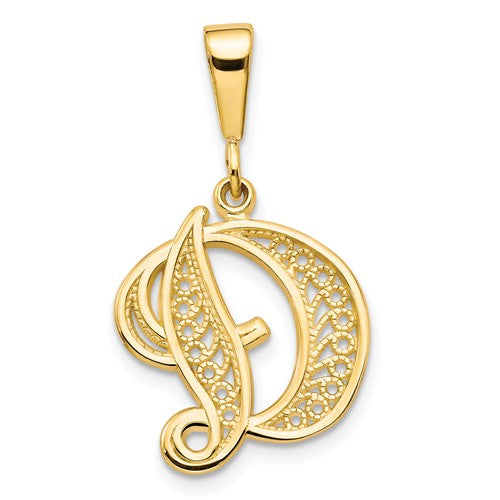14ky-polished-script-filigree-letter-d-initial-pendant-SolomonJeweler-Wichita-KS-CustomJewelry
