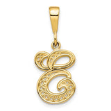 14ky-polished-script-filigree-letter-e-initial-pendant-SolomonJeweler-Wichita-KS-CustomJewelry