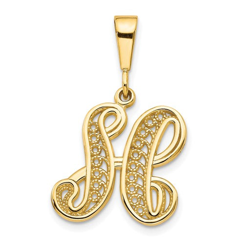 14ky-polished-script-filigree-letter-h-initial-pendant-SolomonJeweler-Wichita-KS-CustomJewelry
