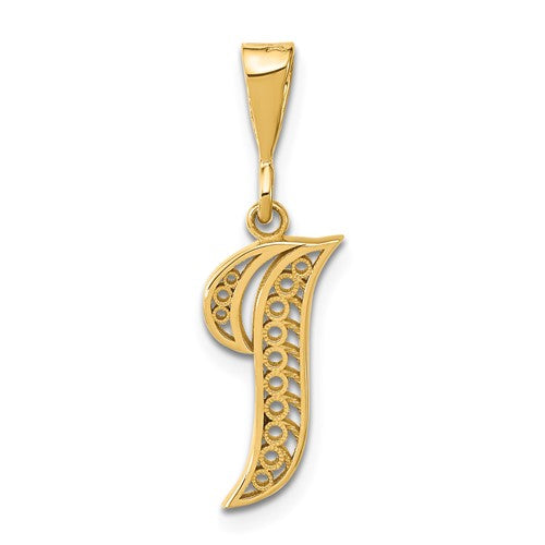 14ky-polished-script-filigree-letter-i-initial-pendant-SolomonJeweler-Wichita-KS-CustomJewelry
