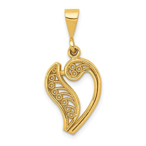 14ky-polished-script-filigree-letter-v-initial-pendant-SolomonJeweler-Wichita-KS-CustomJewelry