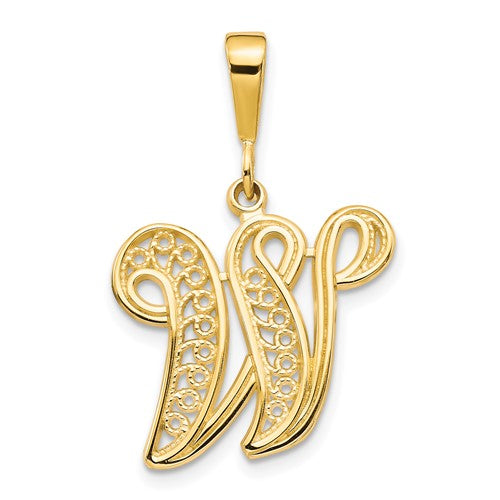 14ky-polished-script-filigree-letter-w-initial-pendant-SolomonJeweler-Wichita-KS-CustomJewelry