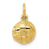 14k gold soccer ball charm pendant from Solomon Jewelers, featuring detailed craftsmanship and sports-themed jewelry design.