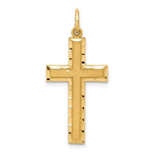 14k-diamond-cut-cross-charm-SolomonJeweler-Wichita-KS-CustomJewelry