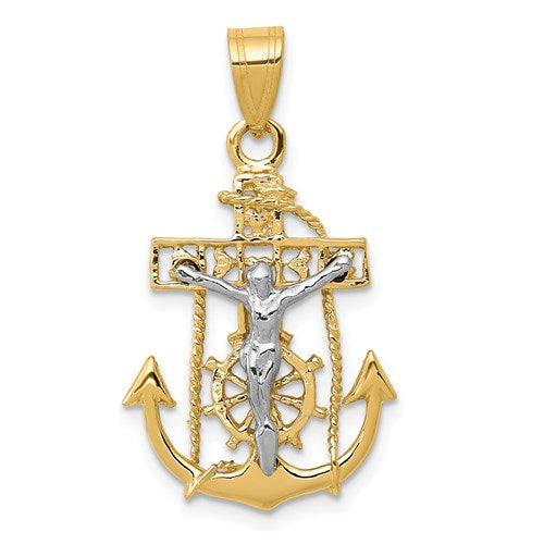 14k-two-tone-mariners-cross-pendant-SolomonJeweler-Wichita-KS-CustomJewelry