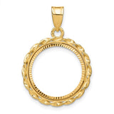 14k-twisted-wire-diamond-cut-16-5mm-prong-coin-bezel-pendant-SolomonJeweler-Wichita-KS-CustomJewelry
