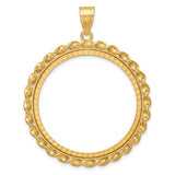 14k-twisted-wire-diamond-cut-32-7mm-prong-coin-bezel-pendant-SolomonJeweler-Wichita-KS-CustomJewelry