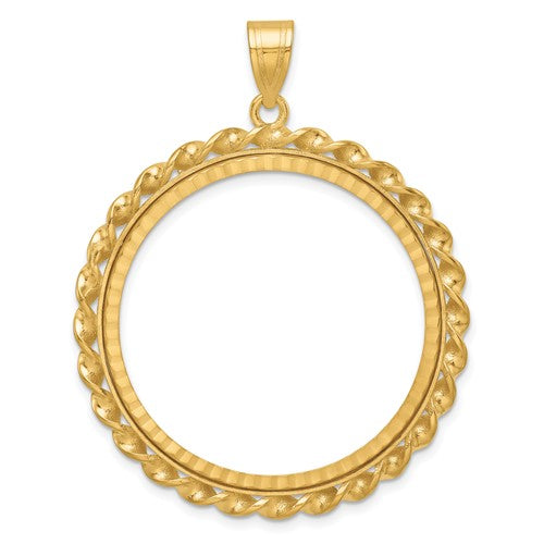 14k-twisted-wire-diamond-cut-32-7mm-prong-coin-bezel-pendant-SolomonJeweler-Wichita-KS-CustomJewelry