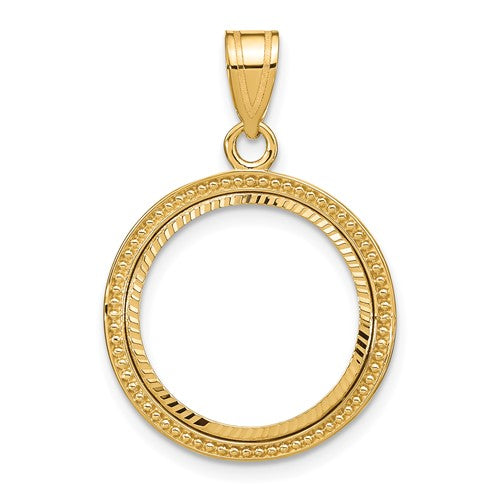 14k-beaded-diamond-cut-16-5mm-prong-coin-bezel-pendant-SolomonJeweler-Wichita-KS-CustomJewelry