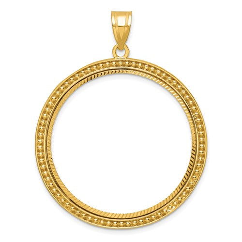 14k-beaded-diamond-cut-32-7mm-prong-coin-bezel-pendant-SolomonJeweler-Wichita-KS-CustomJewelry