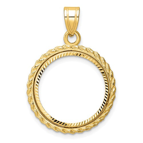 14k-diamond-cut-with-casted-rope-18-0mm-prong-coin-bezel-pendant-SolomonJeweler-Wichita-KS-CustomJewelry